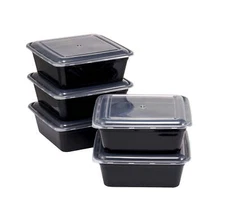 Mainstays 8 Cup Tall Square Meal Prep Food Storage Container, 5 Pack