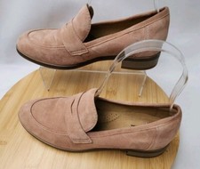 Clarks Women's Collection Comfort Trish Rose Suede Penny Loafers Shoes 6.5M EUC