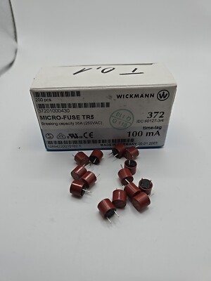 15 Stück Kleinstsicherung Micro Fuse 100mA TR5 träge 250V RM5 (Kl2-33)