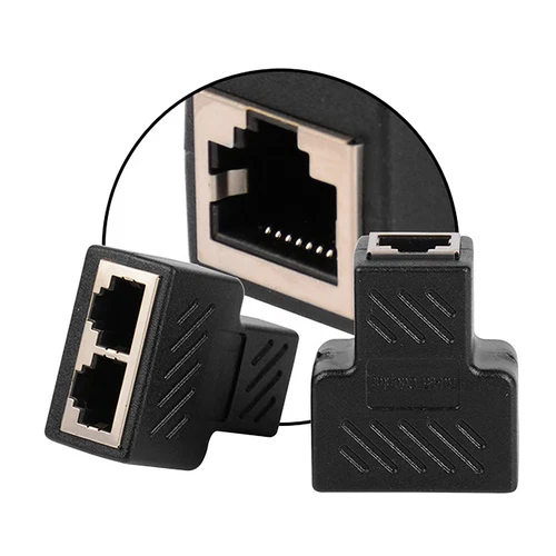 Adaptador divisor RJ45 1 a 2 vías doble puerto hembra CAT6/5/7 LAN cable Ethernet - Imagen 7 de 10