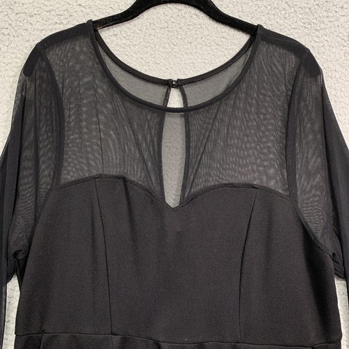 Abito Torrid da donna nero svasato midi tasche maniche a maglia tasche collo taglia 18 - Foto 2 di 16