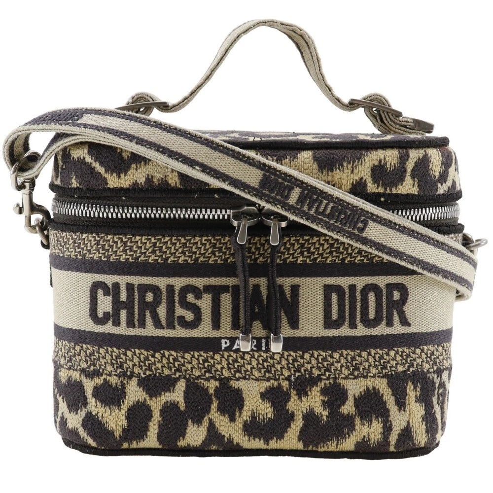 Sac à main Dior Vanity 2WAYSépaule léopard beige toile femme