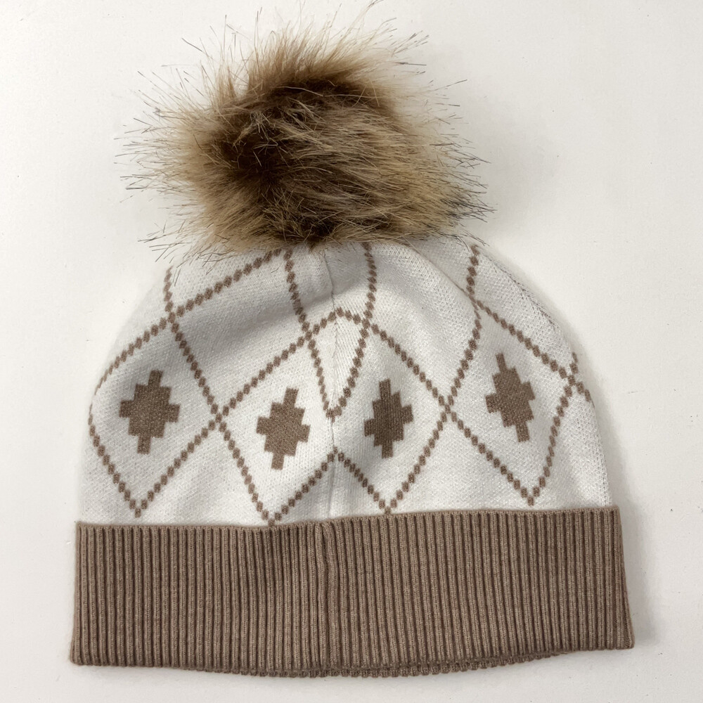 Rachel Zoe Burgundy Knit Beanie with Pom Pom And SCARF WITH HEARTS Checkere, Set Rachel Zoe | Accessories | Rachel Zoe Pick A Pom Hat 3 Color  main image 4