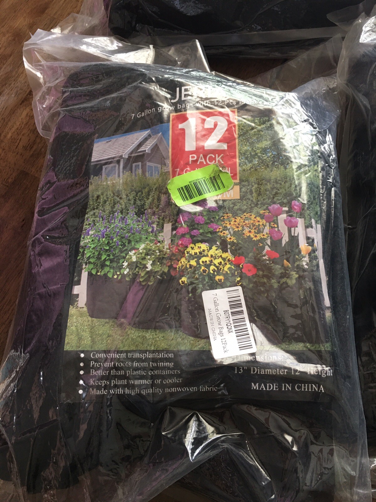 JERIA 12Pack 7 Gallon, Vegetable/Flower/Plant Grow Bags, Aeration Fabric Pots eBay