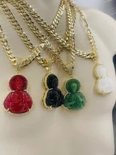 Big San Judas De Cristal Chapado en Oro De 18k De Piedra De Jade De Alta Calidad