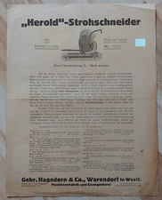 Gebr. Hagedorn & Co Warendorf i. Westf. Strohschneider Maschinenfabrik um 1930