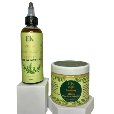 ELL-KAY ESSENTIALS Chebe Growth & Repair Hair Butter & Oil Duo – Infused with Rosemary and Cloves