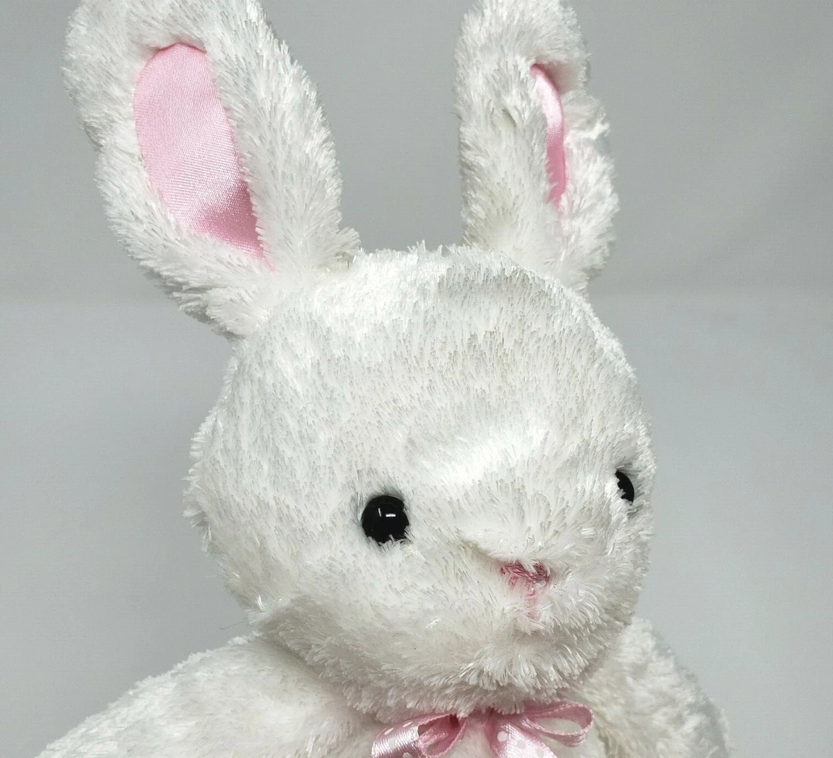 JUST ONE YEAR CARTER'S WHITE PINK BUNNY RABBIT STUFFED ANIMAL PLUSH TOY #  99390