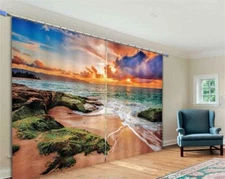 Sand Moss Rock Cloud 3D Curtain Blockout Photo Printing Curtains Drape Fabric