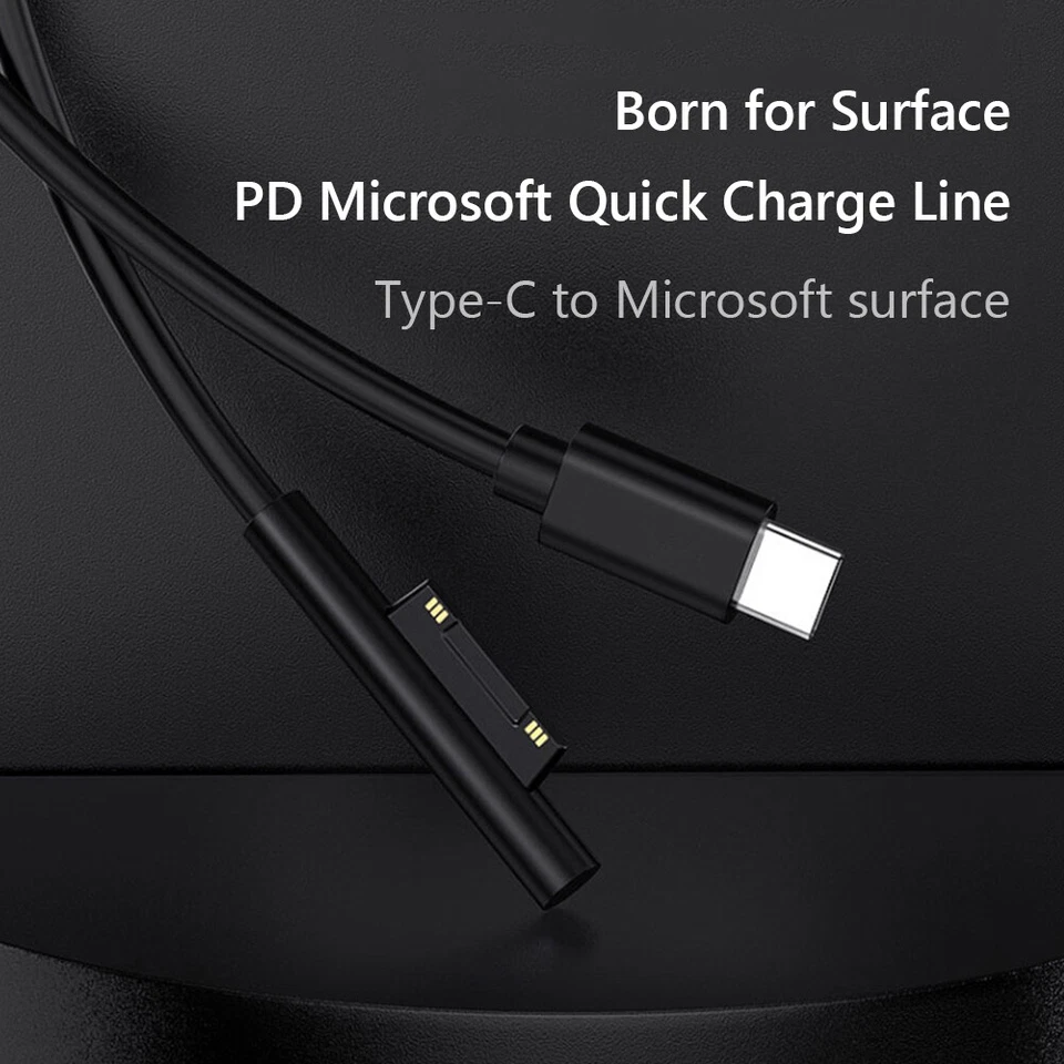 USB Type C Power Supply PD Fast Charger Adapter Cables for Microsoft Surface Pro - Image 3 of 4