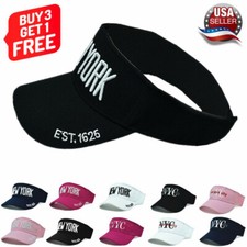 Summer Visor Sun Hat Plain Sports Cap New York Golf Tennis Beach Adjustable Cap