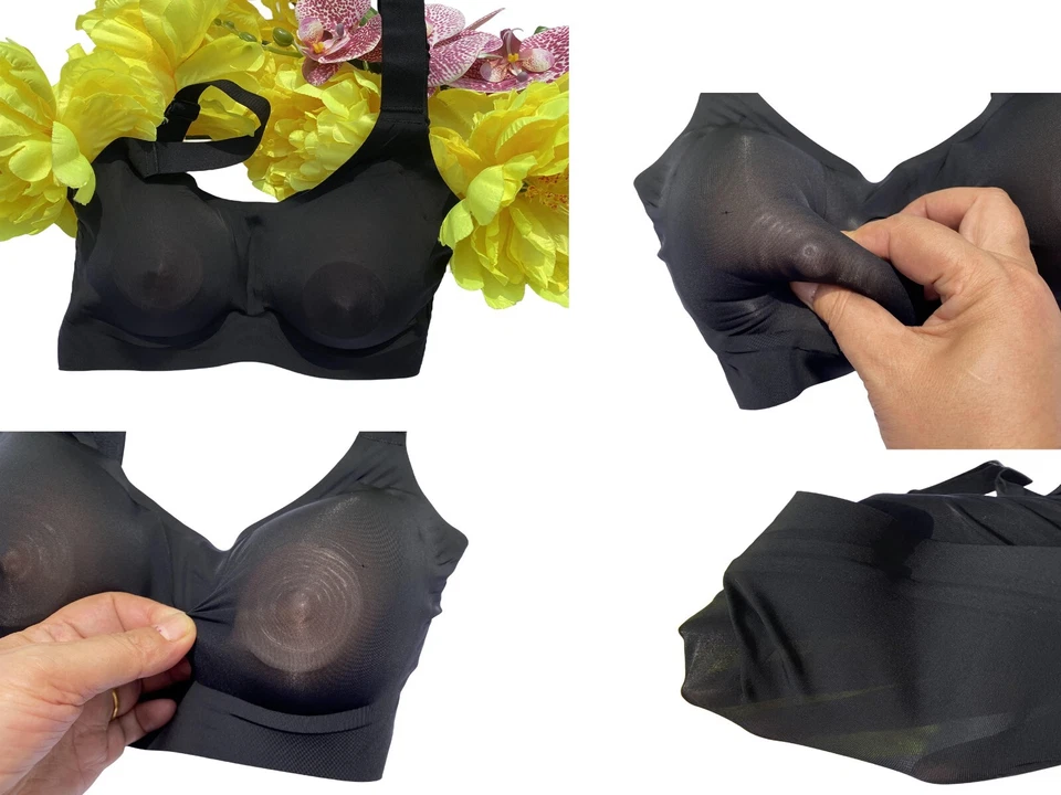 BIMEI Men Transgender See Through Bra Crossdresser Sexy Lingerie for Mastectomy - Image 3 of 4