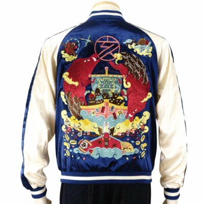 Sukajan Momoko Murata Gochaful World Boar Japan Satin Embroidery Souvenir Jacket