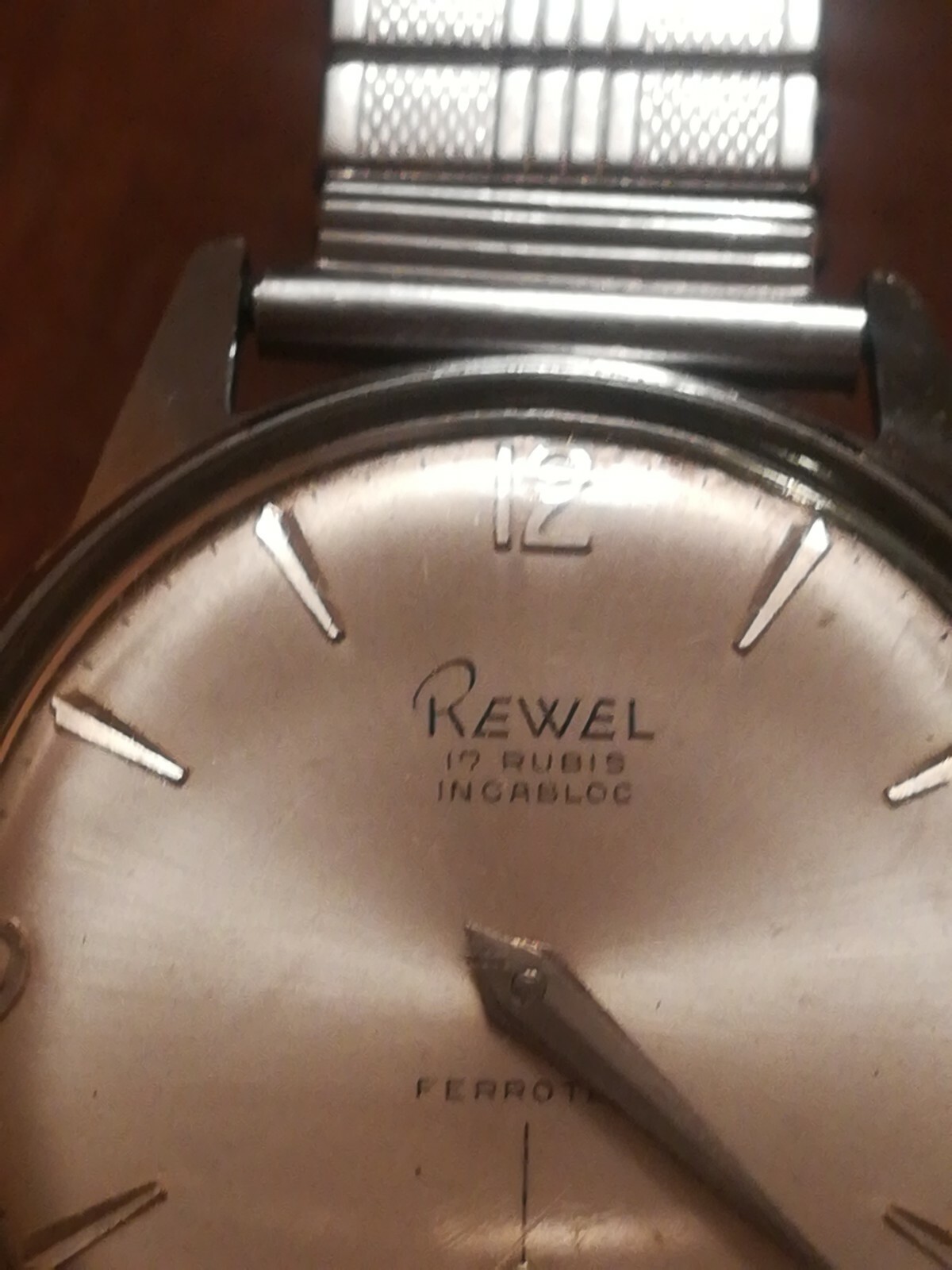 Orologio Rewel 17 rubis Quadrante argente incabloc acciaio 37mm Vintage  carica m | eBay