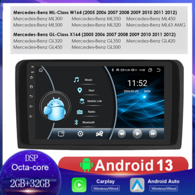 CarPlay 8Kern Android 15 Für Mercedes ML/GL Klasse W164 X164 Autoradio GPS Navi