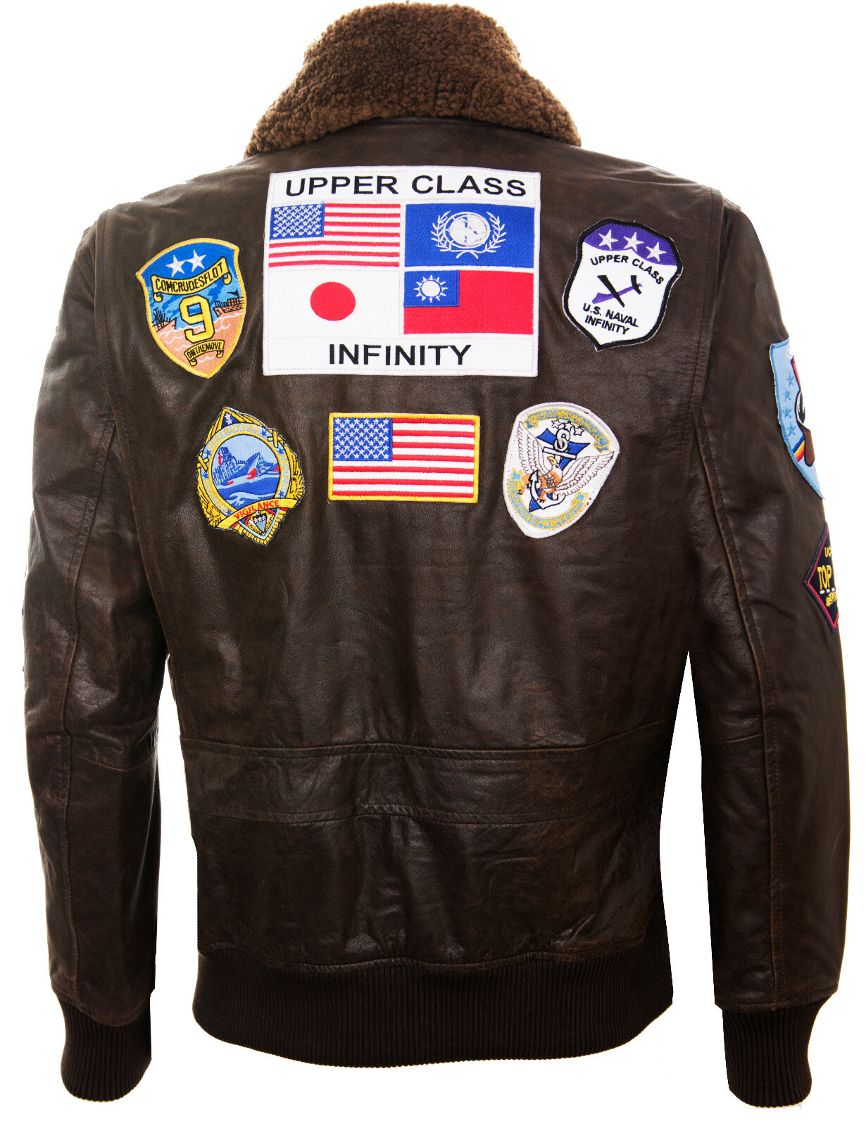 Homme TOP GUN Tom Croisière Peau De Mouton Col Pete Maverick A2 Blouson Cuir 3