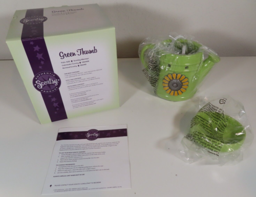 SCENTSY GREEN THUMB Sunflower Watering Can Full-Size Electric Wax Warmer RETIRED