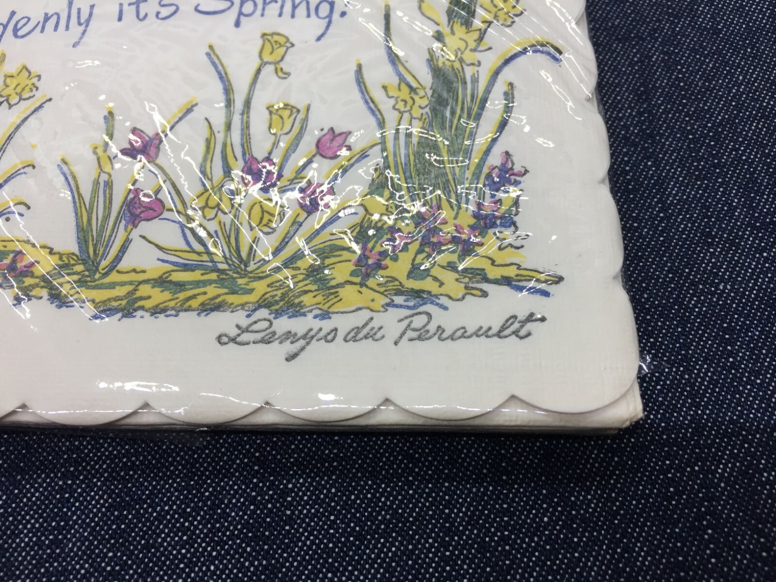 VTG NOS Novelty Printed Paper Napkins Lenys de Perault Perrault Spring Birds eBay
