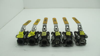 (QTY 6) SHARPE MODEL 39036 3-PIECE FULL PORT 3/4 BALL-VALVE