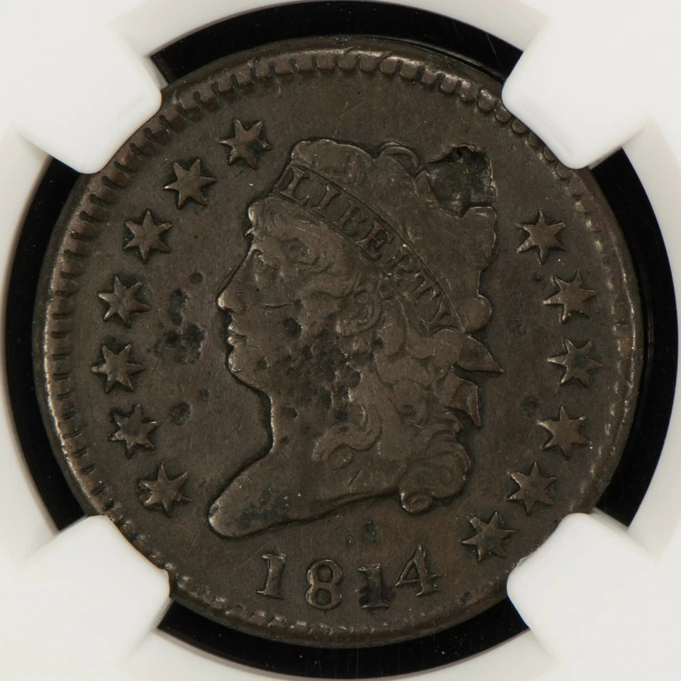 1814 Plain 4 1c Classic Head Large Cent - S-295 - NGC Fine Details - SKU-Z1291 - Image 3 of 4
