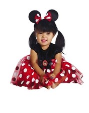 New Disney Baby Girls Minnie Mouse Deluxe Costume w/ Bow 12-18 Months Red Polka
