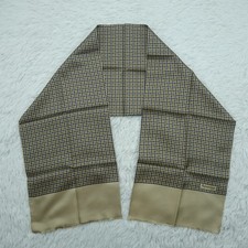 AQUASCUTUM Plaid Ivory Silk Scarf Scarves 54" X 11.5" P799