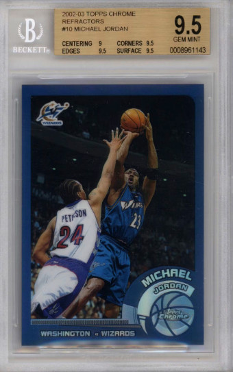MICHAEL JORDAN 2002-03 Topps CHROME REFRACTOR #10 BGS 9.5 GEM (9.5,9.5,9.5,9.0)