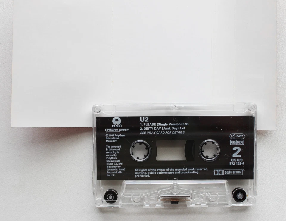 U2 - PLEASE (ISLAND CIS673) 1997 UK CASSETTE SINGLE - Image 3 of 3
