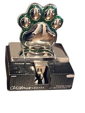 Animal Pet Dog Cat Paw Mantle Christmas Stocking Holder Hanger Silver Green 5"