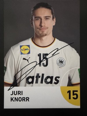 Handsignierte AK Autogrammkarte JURI KNORR DHB Deutschland Handball EM 2026 RAR