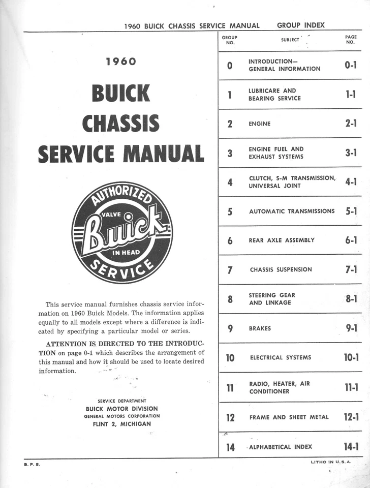 Buick 1960 taller de reparación de fábrica chasis manual de servicio LeSabre Invicta Electra Foto 2 de 2