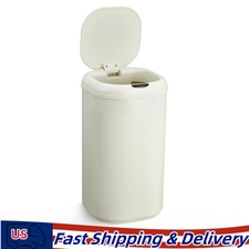 Touchless 8 Gallon Motion Sensor Trash Can, Stainless Steel, Beige, 30L