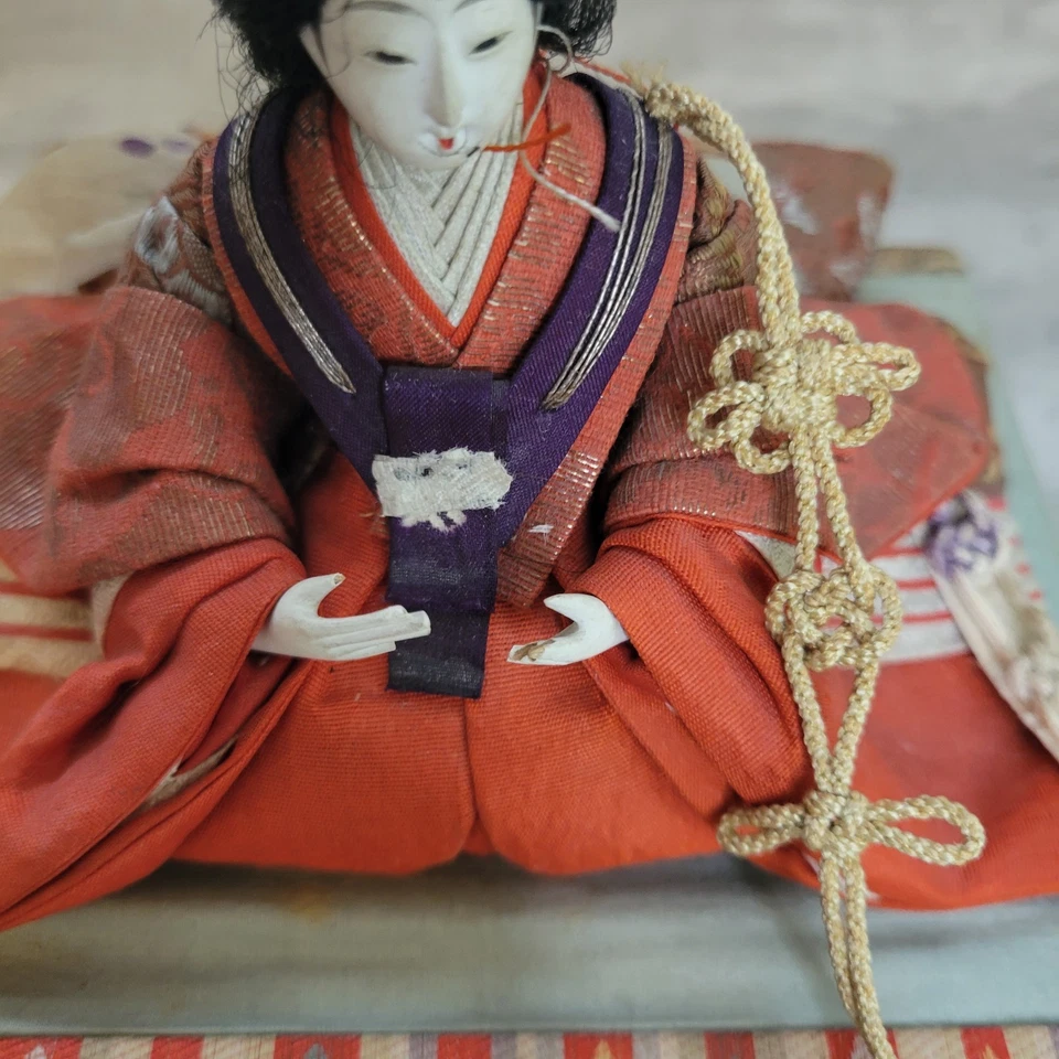 Vintage Japanese Hina Doll Figurine Display Case Antique Decoration - Image 4 of 4