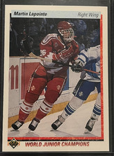 1990 UPPER DECK #467 MARTIN LAPOINTE PRE-ROOKIE CARD. rookie card picture