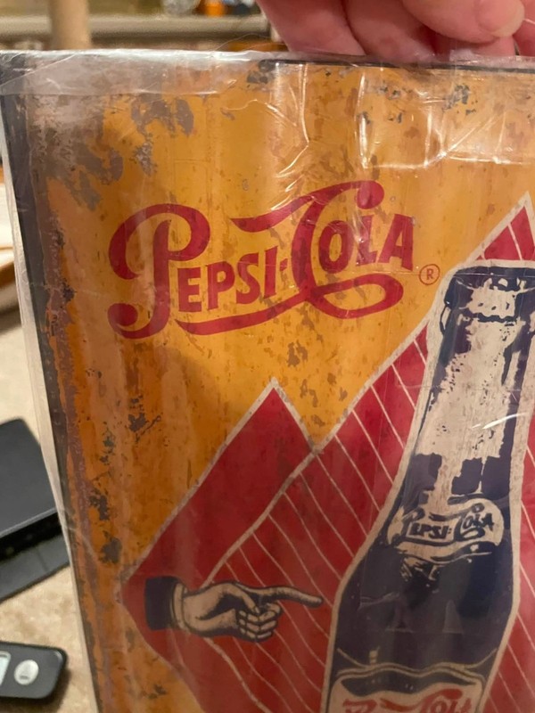 Pepsi Cola " Worth a Dime Costs a Nickle " Corrugated 11 x 15 Metal Sign