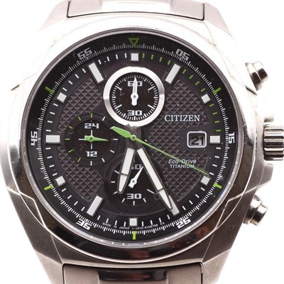 CITIZEN Eco-Drive B612-S074622 Men's Watch Chronograph Titanium Black Dial JP