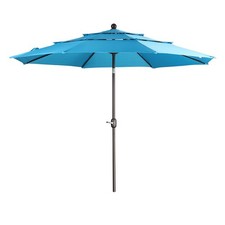10 Ft 3-Layer Patio Umbrella, 3-Tier Outdoor Market Umbrella with Tilt Button