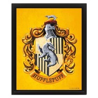 Harry Potter Colourful Crest Hufflepuff 3D Lenticular Poster Framed - G245Z