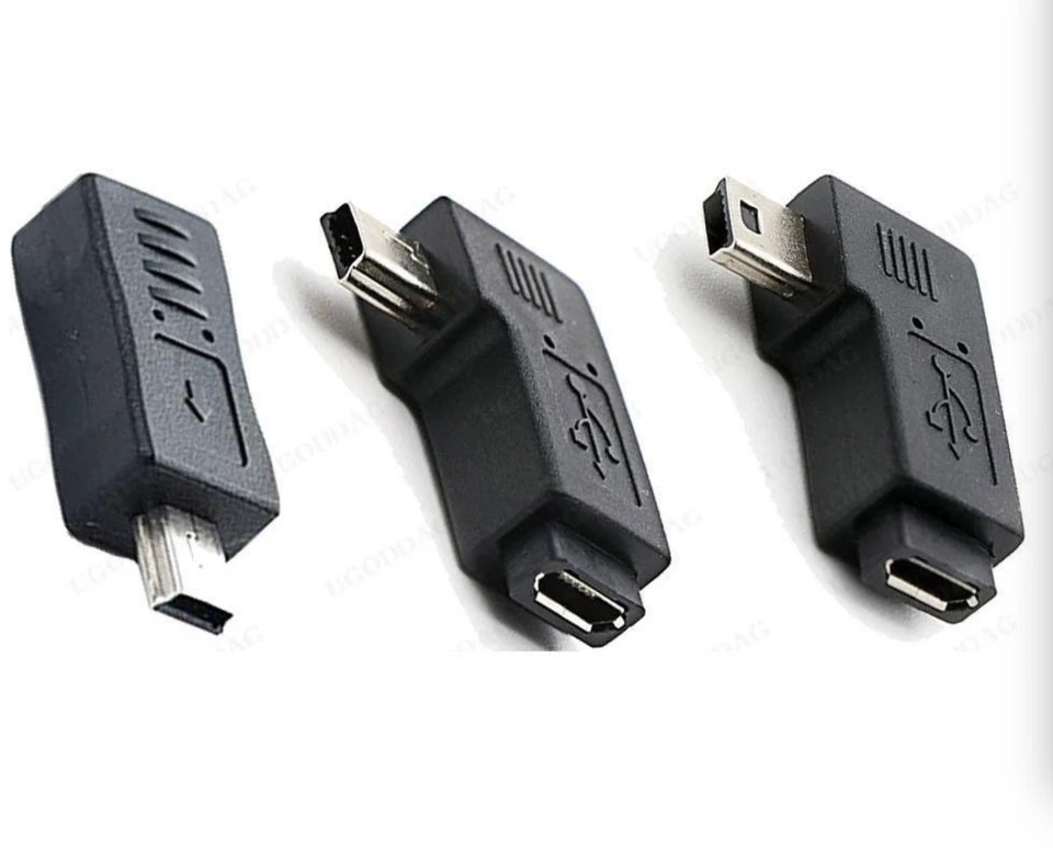 Micro USB Female to Mini USB Male Adapter Converter Connector 5Pin Charger - Image 2 of 4