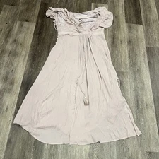 Baltic Born Jennifer Maxi Dress Womens 2XL Beige Ruffle Feminine Deep V Neck NWT