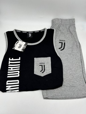 HERREN SCHLAFANZUG SCHLAFANZUG 100% BAUMWOLLE UNTERHEMD SHORTS SICEM FC JUVENTUS b2ju140