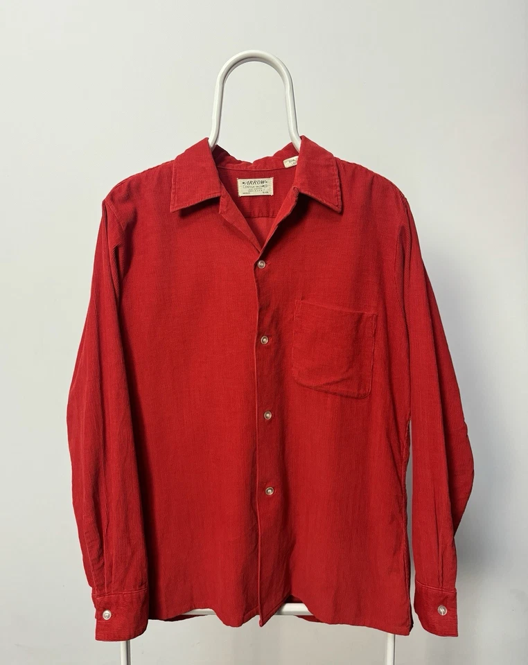 Vintage 60's Arrow Contour Tailored Corduroy shirt M 15-15 1/2 p2p 22 made in US - Image 2 of 4