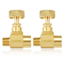 2 Pack Heavy Duty Brass Replacement Control Needle Valve 1/4" Male NPT X 1/4" ..