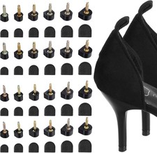 12 Pairs Heel Caps for High Heels,Heel Replacement Tips Repair Kit U Black