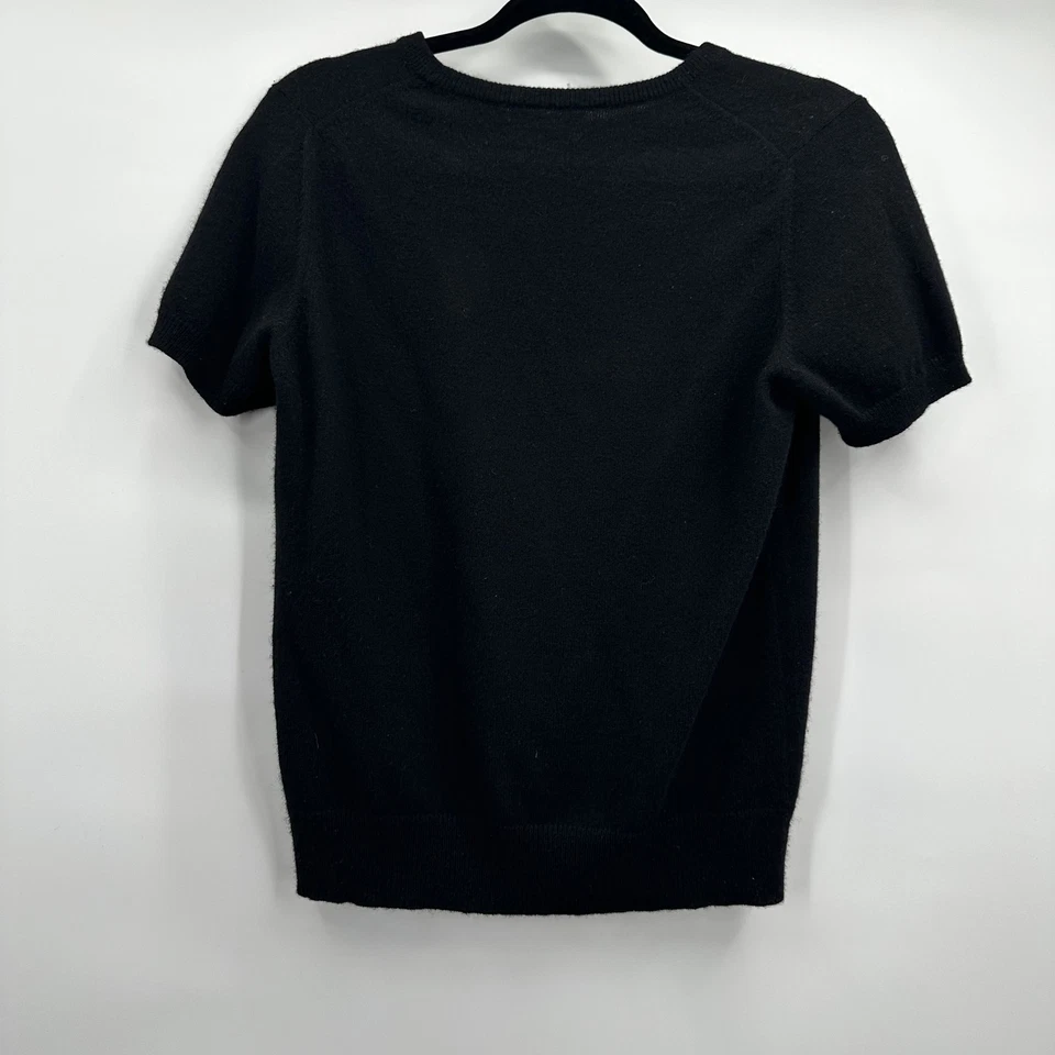 Neiman Marcus Sweater Womens Small Cashmere Short Sleeve Crewneck Classic - Image 4 of 4