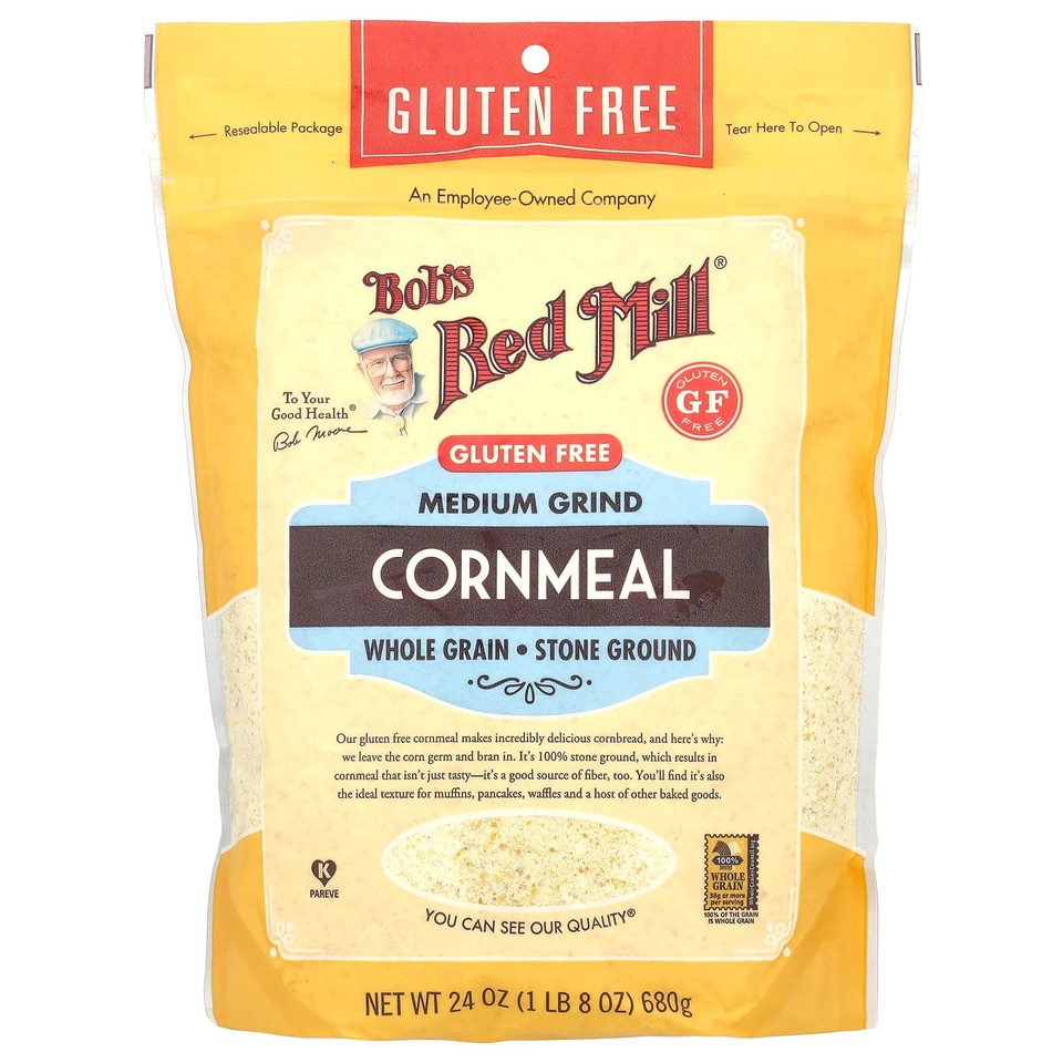 Cornmeal, Medium Grind, Whole Grain, 24 oz (680 g)