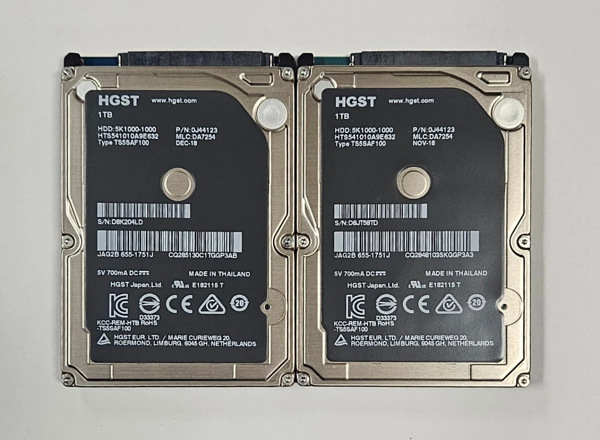HGST 1TB SATA III 5400RPM 2.5 Inch Internal Hard Disk Drives for