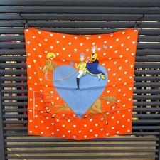 HERMES Carre 70 TEA TIME Silk Scarf 67cm Orange 2021 years gift Unused with box