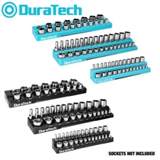 DURATECH Magnetic Socket Organizer Set Tool Cart 6PC 1/2"1/4" 3/8" Dr SAE&Metric