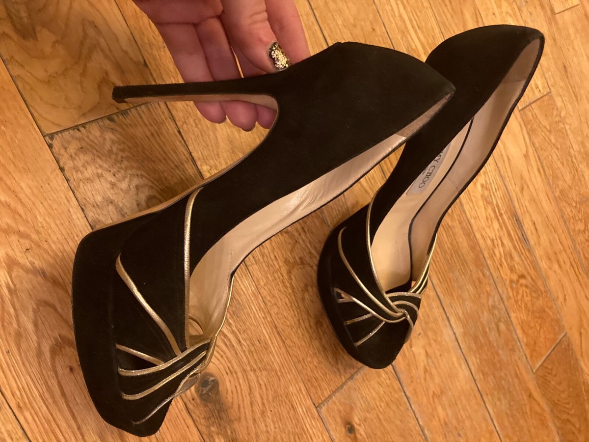 JIMMY CHOO ブラック　ゴールド JIMMY CHOO black and gold heels – Loop Generation